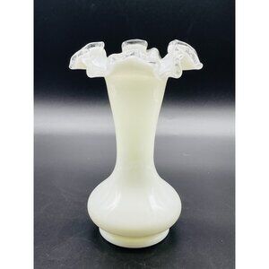 Fenton Silver Crest Ruffled Vase 8”